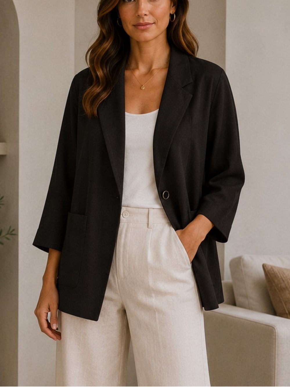 Vintage Requirements Petite Black‎ Blazer